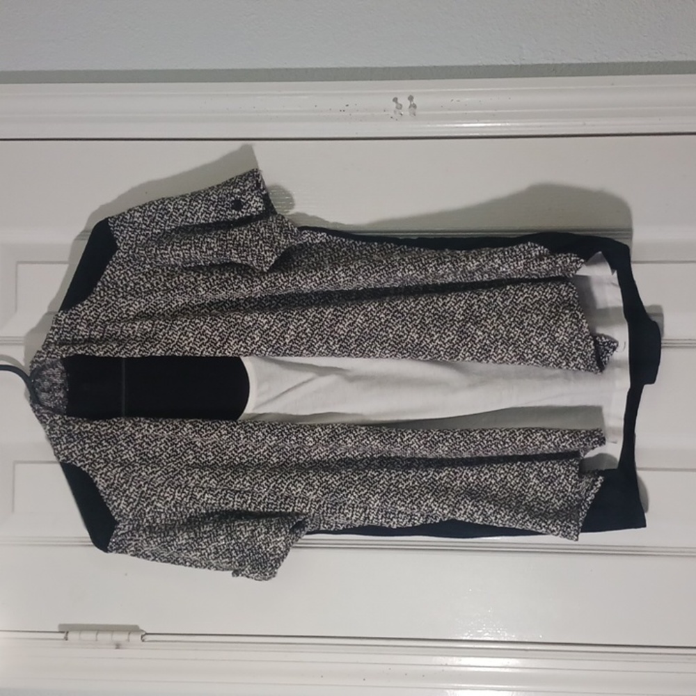 New Directions Top Blouse With Short-Sleeve Sweater Attached
